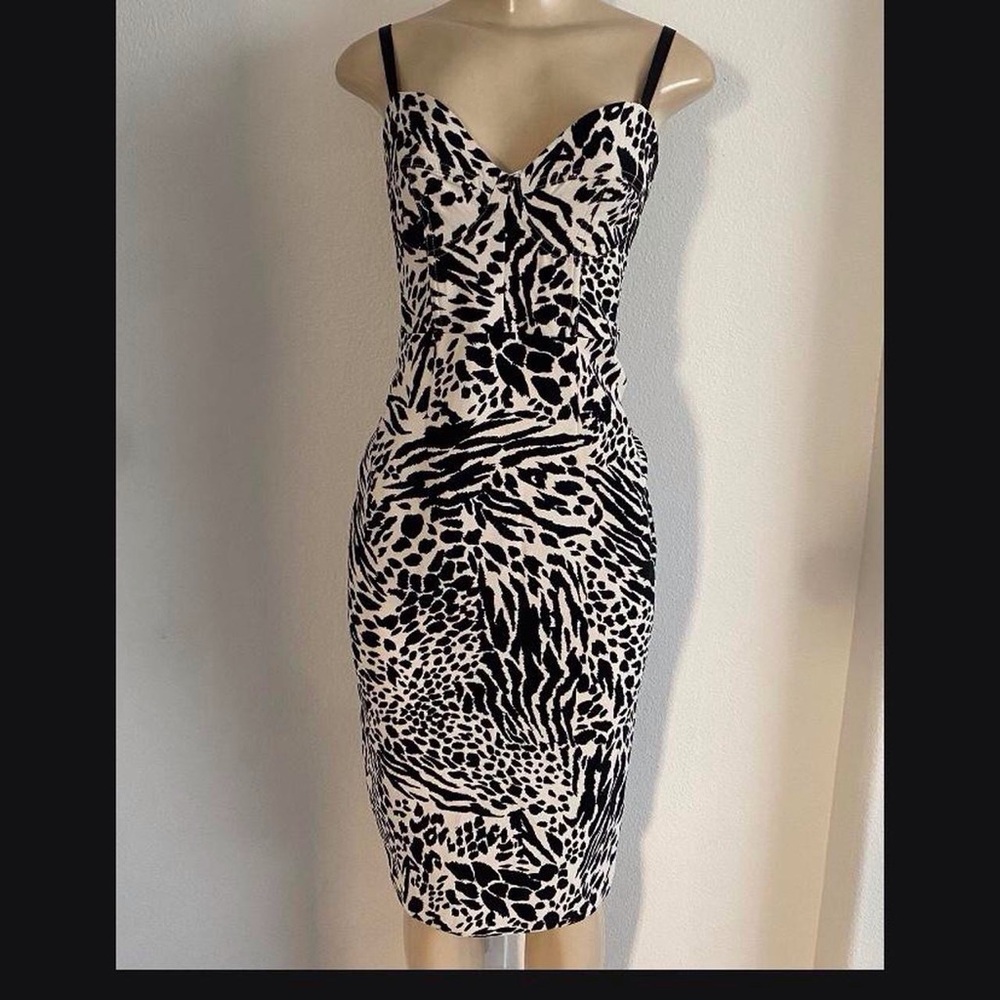Sergio Hudson x Target animal print bustier midi dress- small